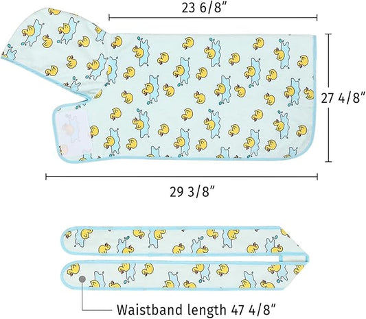HDE Dog Bathrobe Super Absorbent Quick Drying Puppy Towel Wrap Coat Adjustable After Bath Robes with Hood for Dog Sizes S-XXL Rubber Duck Puddles L