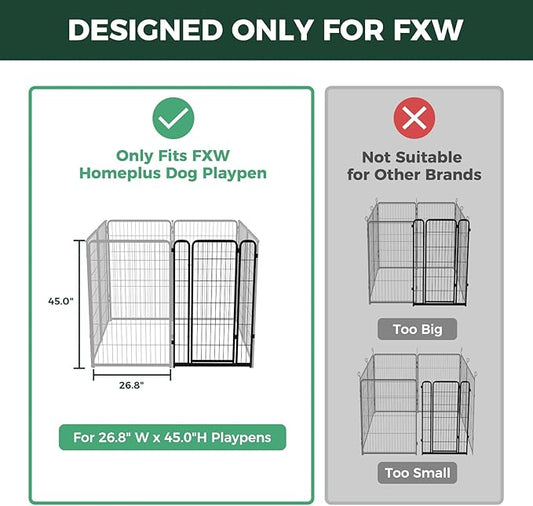 FXW Homeplus Unleashed Dog Playpen Designed for Indoor Use, 1 Add-on Gate, 45" Height for Large Dogs, Black │Patented