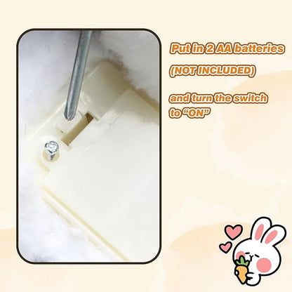 Easfan Bunny Plush Jumping Spotted White Rabbit with Hat Hopping Ears Nose Moving Educational Plush Toy Singing Shaking Glowing Interactive Toy Electric for Toddlers Kids
