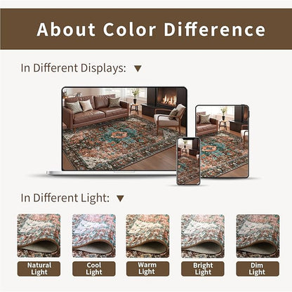 Ciicool Washable Runner Rug Non Slip, 2x5 Rug Non Shedding Pet Friendly Indoor Floor Carpet Hallway for Bathroom Kitchen Living Room Bedside