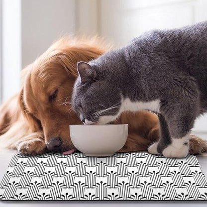 Dog Food Mats for Floors Waterproof, Dog Cat Water Bowl Mats Pet Feeding Absorbent Mat Dog Cat Pet Placemats for Food and Water Bohemia 17 * 30 inch