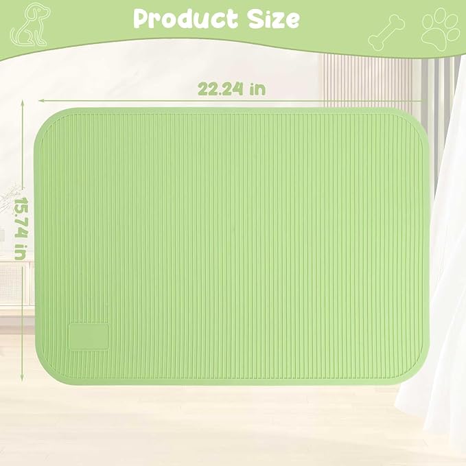 Dog Grooming Table Mat Pad Non Slip，Silicone Durable Premium Non-Slip Dog Bath Mat，Slip Mat - Bathing Mat for Pets，22.45inchX15.75inch (Green)