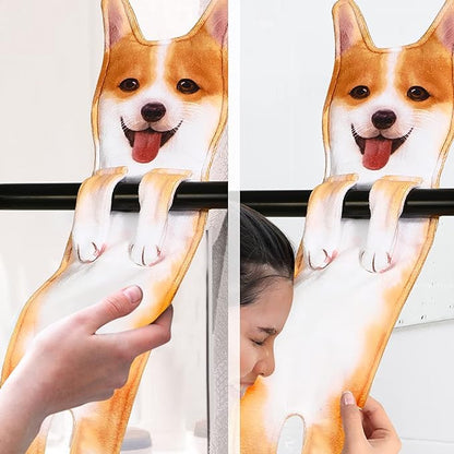 AGRIMONY Funny Corgi Dog Hand Towels for Kitchen Bathroom - Dog Mom Dad Gifts for Women Men Teens Kids-Easter Mothers Fathers Days Valentines Housewarming Birthday Gifts for Corgi Lovers