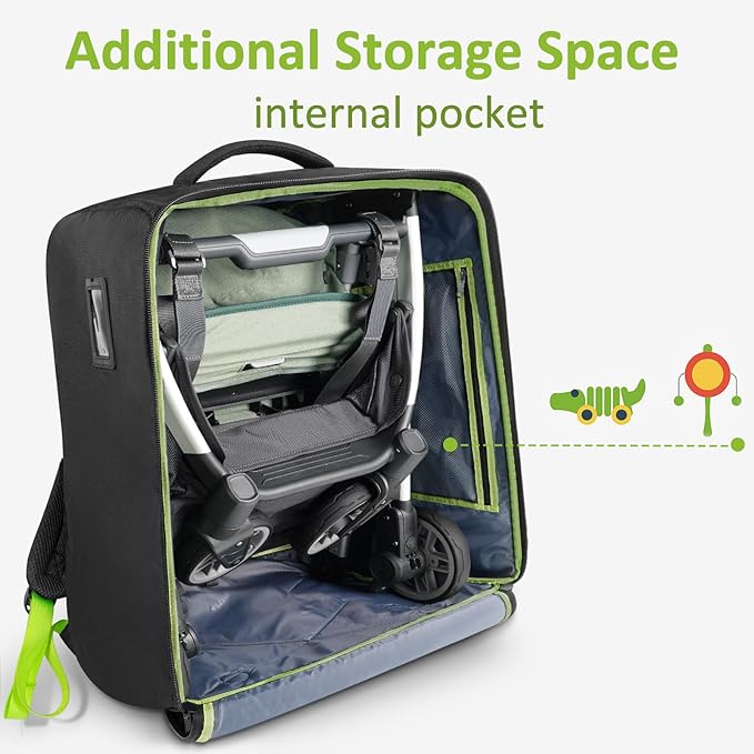 YOREPEK Padded Stroller Bag for Airplane Travel Fits for UPPAbaby MINU,MINU V2,MINU V3, Gate Check Stroller Bag with Large Inner Mesh Pocket, Sturdy Stroller Storage Backpack for Accessories