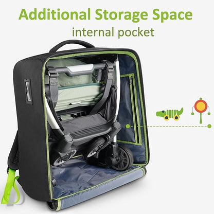 YOREPEK Padded Stroller Bag for Airplane Travel Fits for UPPAbaby MINU,MINU V2,MINU V3, Gate Check Stroller Bag with Large Inner Mesh Pocket, Sturdy Stroller Storage Backpack for Accessories