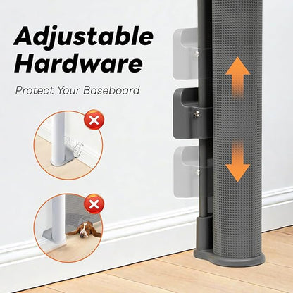 Retractable Baby Gates for Doorways, Mesh Dog Gate for Stairs, Pet Gate Indoor, Extends to 55" Wide 33" Tall, Safety Toddlers Gates for Hallways, Indoor & Outdoor Use, Gray
