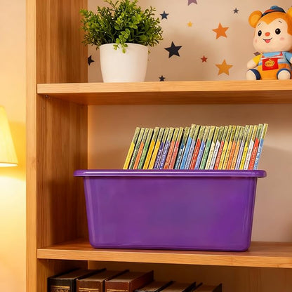 RAUVOLFIA 6 Pack Small Cubby Bin Storage Bins, Multi-Purpose Plastic Storage Bins Stackable Organizer Storage Cubbies for Home, Playroom, Classroom (Rainbow)