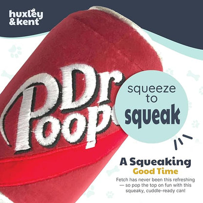 Huxley & Kent Funny Dog Toy w/Squeaker – Power Plush Squeaky Dog Toys for Small, Medium & Large Dogs – Soft Stuffed Animal for Indoor Play & Fetch - Dr Pooper, Small
