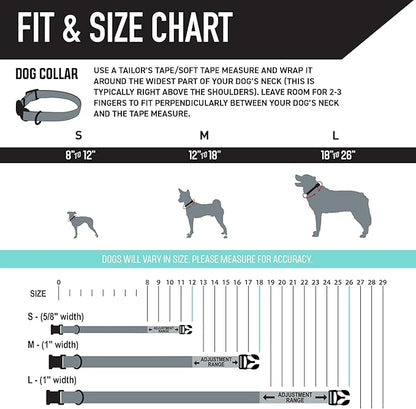 Wolfgang Heavy Duty, Adjustable Dog Collar with Quick Release Nylon Buckle for Walking & Training, MountainVibes Print, Small