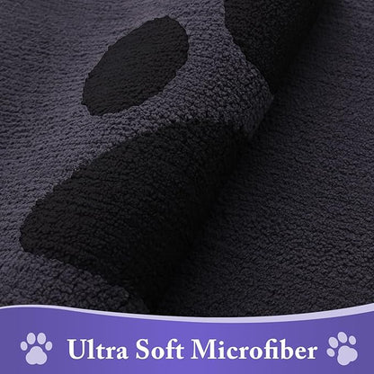 Buganda Dog Door Mat for Muddy Paws, Absorbent Dirt Trapper Non Slip Indoor Doormats, Washable Low-Profile Mat for Mud Dogs, Entryway Carpet for Inside Floor (59x35 Inches, Black)