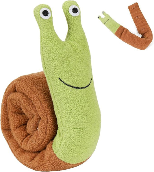 Snuffle Dogs Toys Plush Stuffed Puppy Toy with Squeaky Treat Hide for Large, Medium, Small Dogs and Puppies Slow Feeder, Machine Washable, Pet Supplies Toys for Dogs to Keep Them Busy Snail