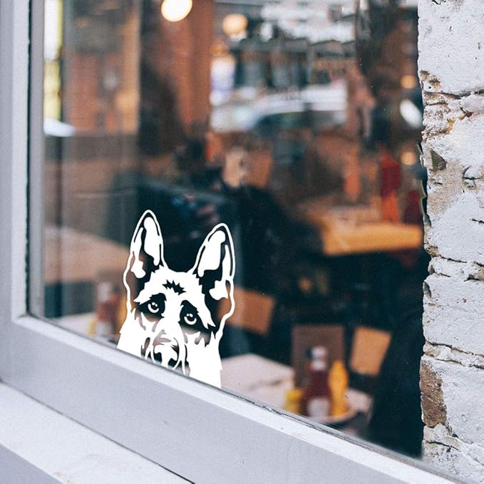 WIRESTER 6 inch Clear Vinyl Decal Sticker Decoration for Car Window (Or Any Flat Surface) - German Shepherd Dog