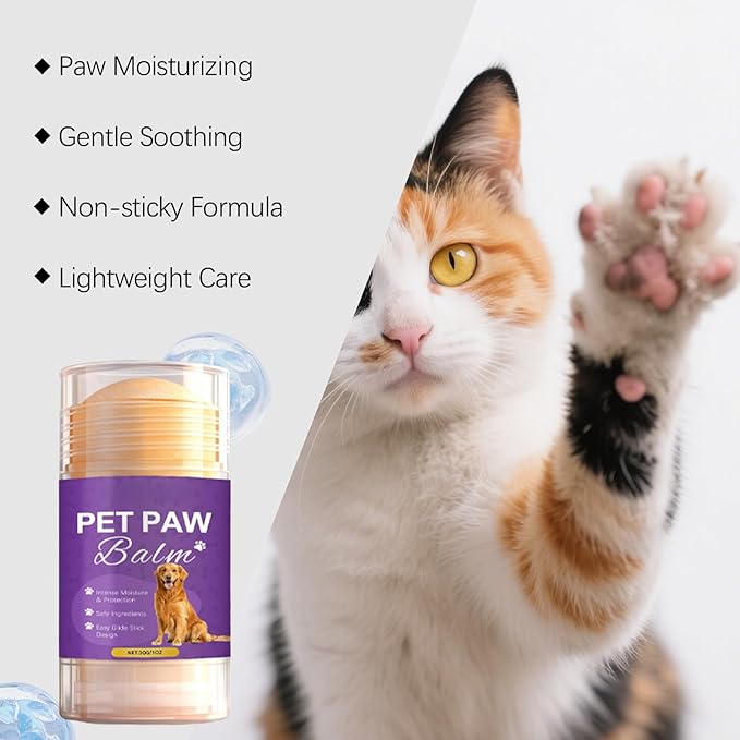 Safe Dog Paw & Nose Balm, Fermented Coconut Oil Pet Balm, Soothes Dry Cracked Paws Nose Elbows for Dogs & Cats, Horse Hoof & Joint Care, French Bulldogs & All Breeds 1.06oz（30g）
