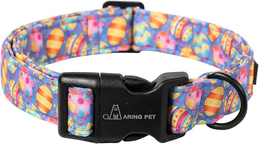 ARING PET Easter Dog Collar, Cute Purple Eggs Pet Collars with Quick Release Buckle for Puppy Small Medium Large Boy Girl Dogs-XS