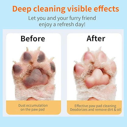 Dog Paw Cleaner with Soft Silicone Brush & No-Rinse Foam – Gentle Mud, Dirt, and Odor Removal for Dogs and Cats – Includes Moisturizing Paw Balm and Towel for Complete Paw Care