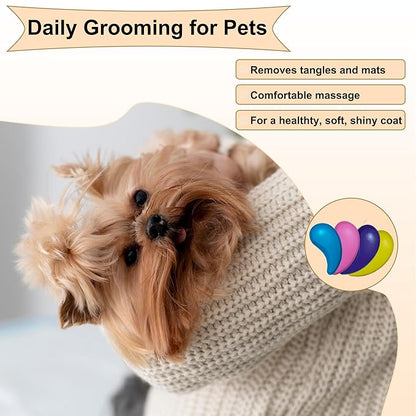 Gentle Grooming Puppy Brush with Gift Box ， Fit for Small Dog ， Yorkie, Shih Tzu, Maltipoo, Maltese and Pomeranian ，Toy Poodle Accessories, Soft Bristle (Rose Gold)