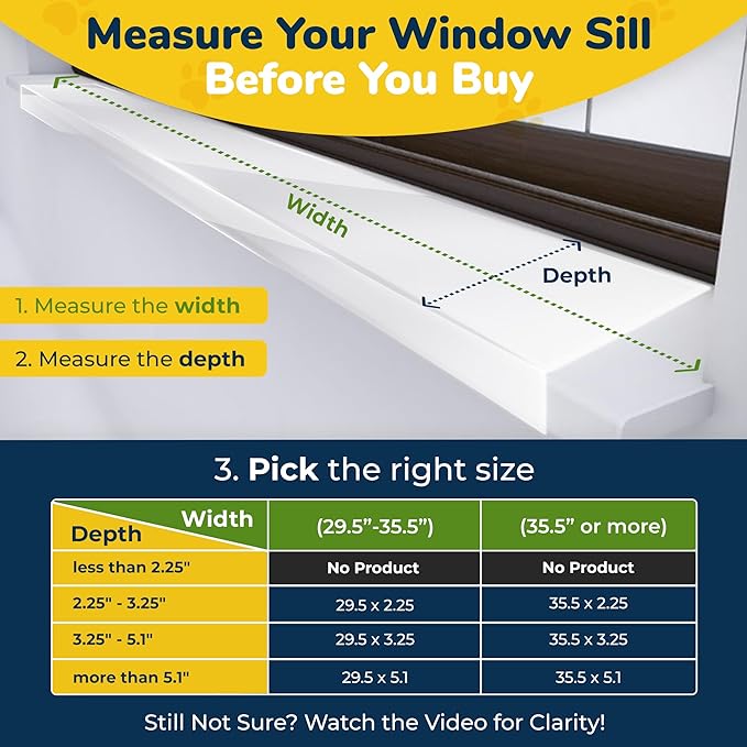 PROTECTO Window Sill Protector from Dogs - 29.5 x 5.1 Clear Window Guards from Cats Scratching, Chewing & Clawing | Keep Your Sills Smooth & Paws Safe | Ultra Strong Window Sill Cover Protection