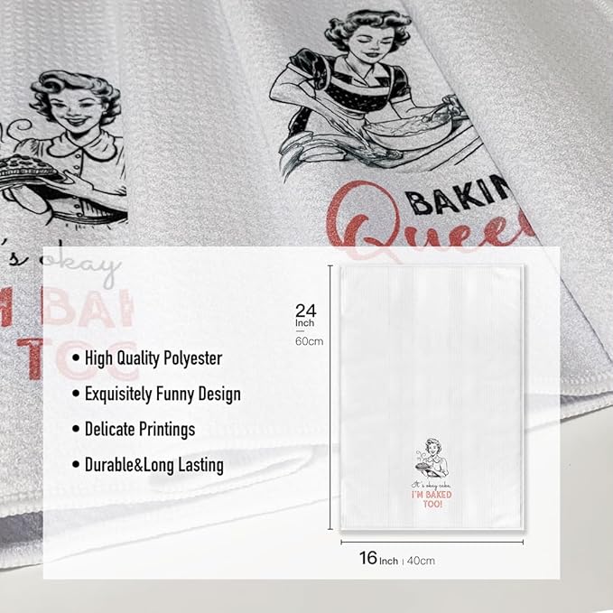 Funny Baked Kitchen Towels-Joked Hand Dish Kitchen DéCor,Absorbent Tea Towel, for Mother Hostess New Home Friend Housewarming 16" x 24"