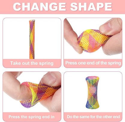 Leitee 60 Pcs Cat Spring Toys Kitten Colorful Fun Tubes Indoor Interactive Cat Tube Plastic Coil for Pet Hunt Scratching(Random Colors)