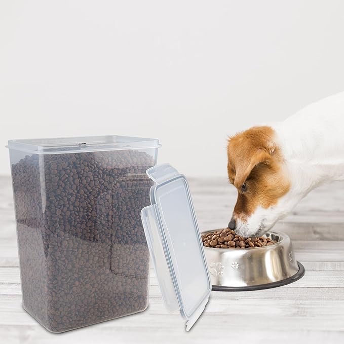 Geyecete 2 PC [8.5L/287 Oz] large food storage containers Extra Large dog Food Storage Containers with Airtight Lids Can hold 15-20 pounds-Black