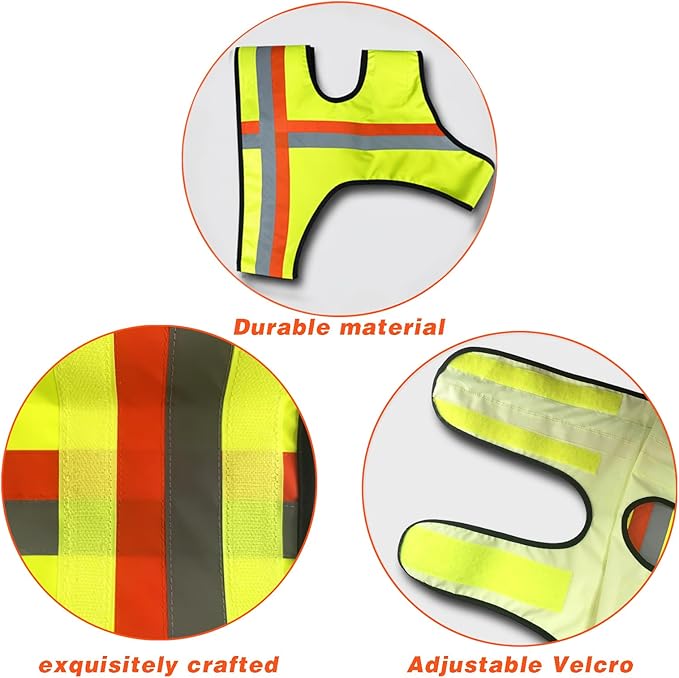 Miyake Reflective Dog Vest, High Visibility Dog Safety Vest for Night Walking, Dog Hunting Vest for Outdoor, Hi-Vis Fluorescent Yellow