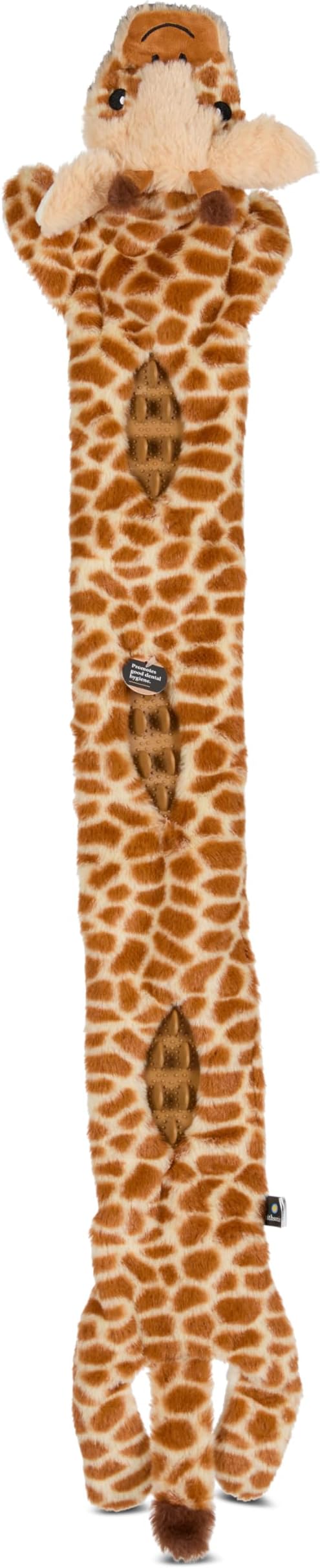 Smithsonian Longamals Giraffe Plush Dog Toy – 40" Crinkle & Squeaky, Stuffing-Free Interactive Tug Toy for Medium & Large Dogs