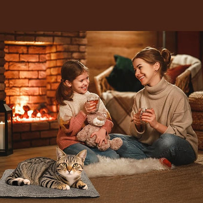 Self-Warming Cat Bed Pad, Self-Heating Cat Bed Mat Thermal Blanket for Indoor Cats & Small Dogs,22 * 16 inch