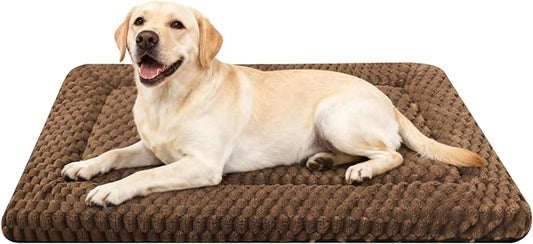 Dog Bed Mat,Reversible & Ultra Soft Kennel Pad-Machine Washable Pet Bed for Dogs & Cats-All-Weather Crate Liner for Crates,Carriers & Travel (Dark Brown, 35" L x 23" W x 1.5" Th)