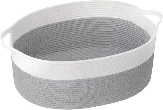 Goodpick Rope Baskets for Gifts Empty, Baby Gift Basket for Nursery Bathroom, Large Dog Toy Basket with Handles, Woven Baskets for Toy Storage, 19.7" X 11" X 7.9", Gray