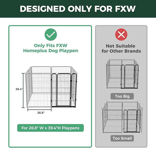 FXW Homeplus Unleashed Dog Playpen Designed for Indoor Use, 1 Add-on Gate, 40" Height for Medium and Large Dogs, Black │Patented