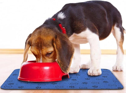 Dog Food Mats,Cat Absorbent Water Bowl Feeding Mats Pet Placemats for Food and Water Spot 17 * 30 inch