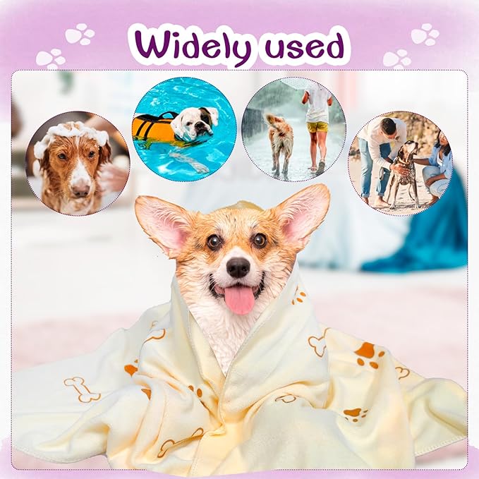 Dog Towels for Drying Dogs Bulk 20 x 40 Inch Quick Drying Pet Bath Towels Colorful Pet Grooming Towel Absorbent Microfiber Towel for Small Medium Large Dog Puppy Cat (Multicolor, 30)
