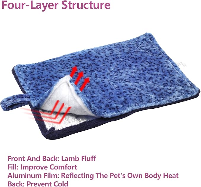 MARUNDA Pet Bed Mat, M- 27" * 20", Self Warming, Super Soft, for Small Dogs and Cats, Blue