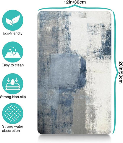 Dog Food Mats for Floors Absorbent, Cat Food Mat - Pet Cat Feeding Mat Quick Dry, Dog Bowl Mats for Water, Pet Supplies Feeding Placemat 12" x 20" Tie-Dye Light Gray
