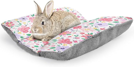 Rabbit Bed 18"X15"Thickened and Soft Bunny Bed Washable Cuddle Cushion Plush Mat Double-Sided Plush Small Pet Flop Mat Cotton Pillow for Rabbit