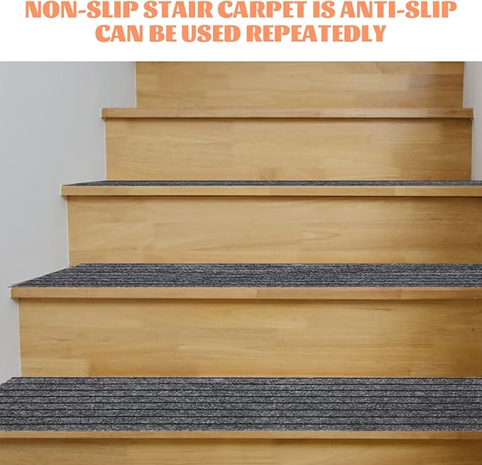 Outdoor Rug Indoor Outdoor Rugs Tread Stair Carpet Non-Skid Safety Rug Wood Steps Indoor Runners Dogs Cats Stair Rugs Keep Elders and Pets Safe Stair Treads Door Mats Outdoor