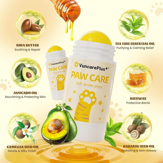 Dog Paw Balm Stick for Dry Cracked Paws, Natural Paw Moisturizer with Shea Butter & Avocado Oil, Soothing Dog Paw Care for Hot Pavement & Cold Weather, Lick-Safe (15g/0.5oz)