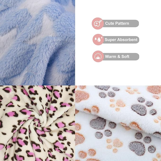 Small Dog Bathing Towel, Adjustable Dog Bath Robe for Cold Weather, Puppy Pajamas Warm Flannel Dogs Pjs, Pet Coats for Small Dogs Pink Leopard XL