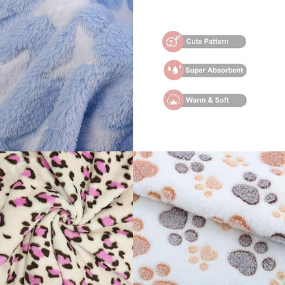 Small Dog Bathing Towel, Adjustable Dog Bath Robe for Cold Weather, Puppy Pajamas Warm Flannel Dogs Pjs, Pet Coats for Small Dogs Blue Stars 2XL