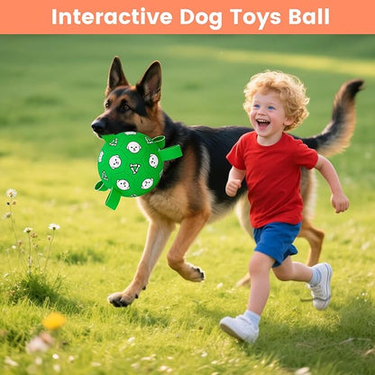 Dog Toy Soccer Ball with Grab Tabs, Durable Dog Soccer Ball, Dog Birthday Toys for Medium & Large Dogs, 8 Inch