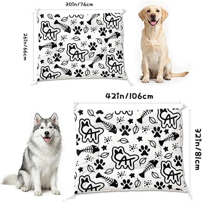Dog Cat Bed Mat Ultra Soft Fluffy Pet Bed Washable Fashion Dog Crate Beds Comfy Comfy Pet Sleeping Pad Suitable for Pet Raised Bed(30"x26",Cat)
