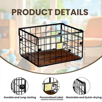 Metal Dog Toy Bin Storage Box with Handles for Puppy and Pet - Personalized Large Chew Proof Dog Toy Basket Organizer for Living Room
