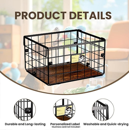 Metal Dog Toy Bin Storage Box with Handles for Puppy and Pet - Personalized Large Chew Proof Dog Toy Basket Organizer for Living Room