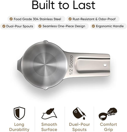 Color Up ½ Cup Pet Food Scoop – Stainless Steel Dog Food Scoop Cup (8 Tbsp) – Rust-Resistant, Heavy-Duty Measuring Scoop for Dogs, Cats, Birds & Rabbits – Perfect for Dry Food & Treats