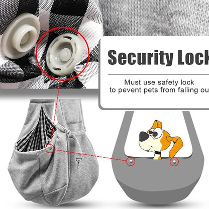 Tomkas Small Dog Sling Carrier - Zipper Pocket & Adjustable Strap & Zip Pocket - for 3-10 lbs Pets (Gray, M - Classic Pocket & Classic Strap)