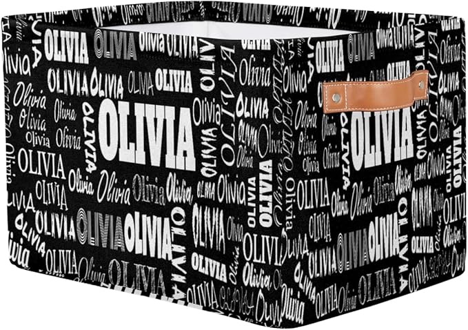 Custom Rectangular Baby Storage Basket, Kids Toys Bin, Books Shelf Basket, Clothes Towel Storage Bin for Nursery, Gift Basket, Pet Basket Solid Black, 15(L)x11(W)x9.5(H)