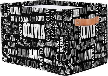Custom Rectangular Baby Storage Basket, Kids Toys Bin, Books Shelf Basket, Clothes Towel Storage Bin for Nursery, Gift Basket, Pet Basket Solid Black, 15(L)x11(W)x9.5(H)
