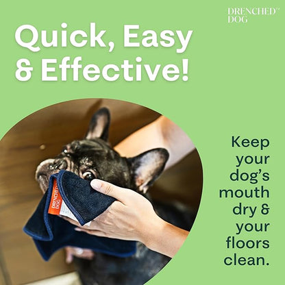Microfiber Dog Face & Drool Towel (12.6 x 7.9 in) – Ultra Absorbent Dog Mouth Towel for Drool, Drinking Mess & Quick Cleanups