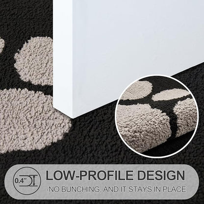 FONEYI Indoor Door Mat, 20"x32" Dog Mats for Muddy Paws, Rubber Backing Non Slip Super Absorbent Washable Entryway Rug, Low-Profile Front Back Door Mats, Inside Floor Doormats for Entryway, Black