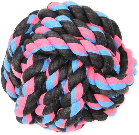 Mammoth Flossy Chews Monkey Fist Ball Premium Cotton-Poly Rope Dog Chew Toy & Fetch Toy for Small to Medium Dogs - Large 4.75' - Assorted Colors